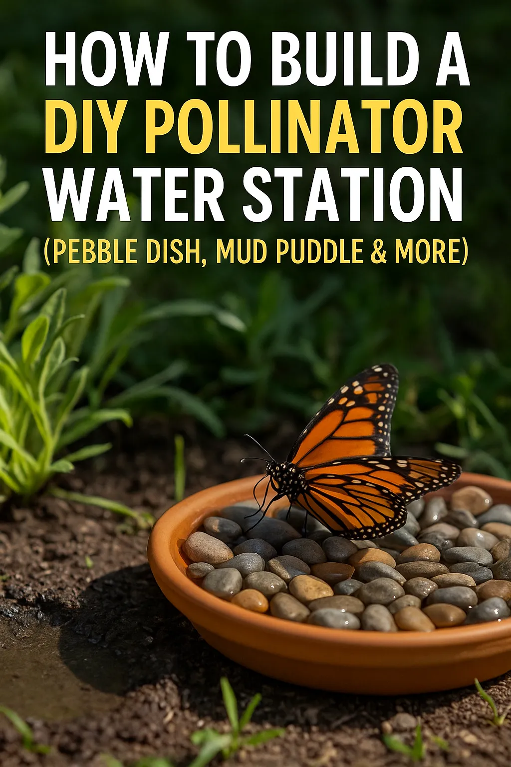 How to Build a DIY Pollinator Water Station (Pebble Dish, Mud Puddle & More)