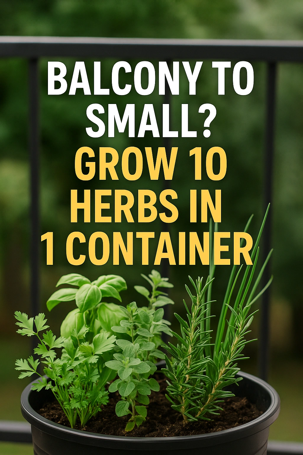 Balcony Too Small Grow 10 Herbs in 1 Container