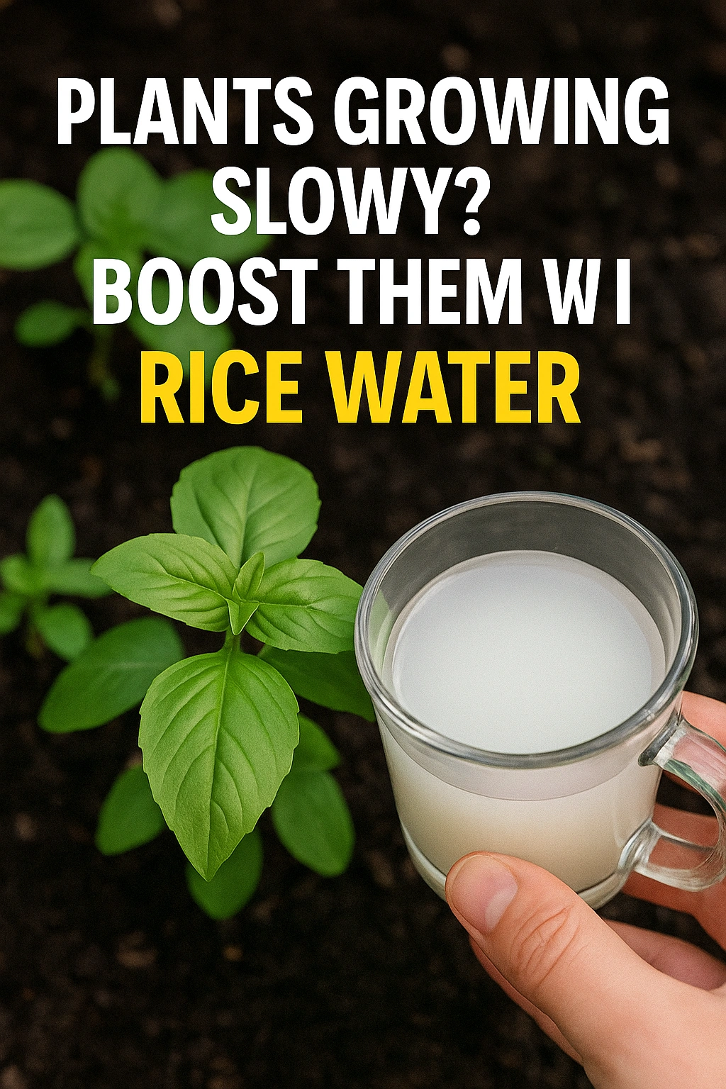 Plants Growing Slowly Boost Them with Rice Water
