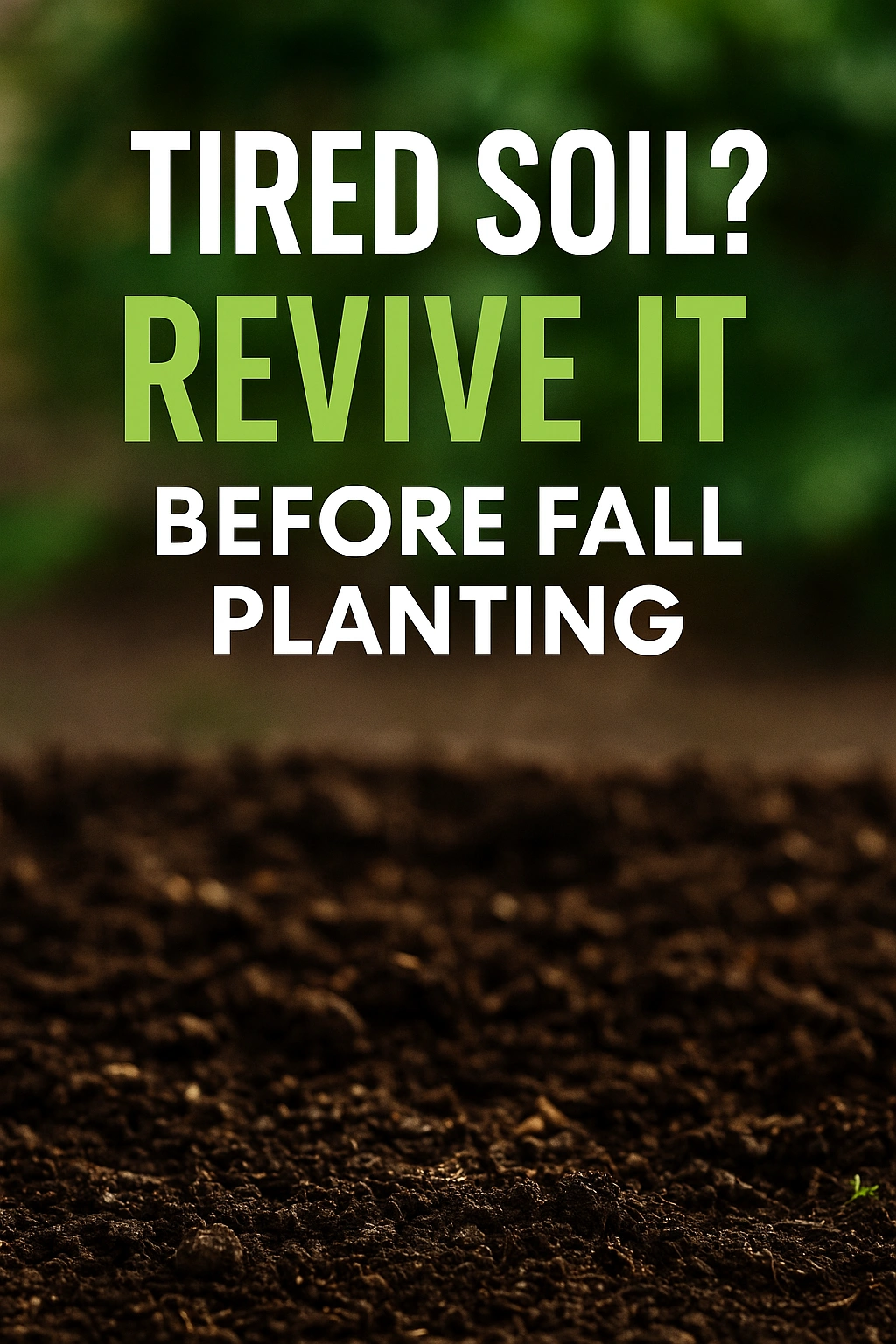 Tired Soil Revive It Before Fall Planting